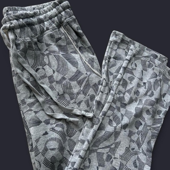 Anthropologie Daily Practice Pants | XS | Heather Gray Black Design | Wide Leg - Picture 1 of 8